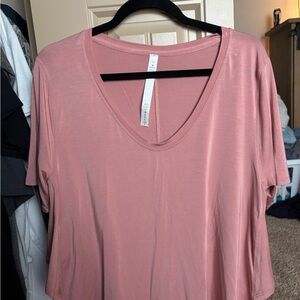 Women's Pink V-Neck Top